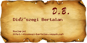 Diószegi Bertalan névjegykártya