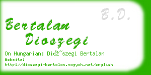 bertalan dioszegi business card